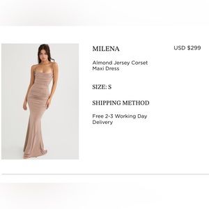 HOUSE OF CB MILENA
Almond Jersey Corset Maxi Dress